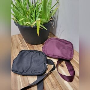 Black and Purple Belt Bags